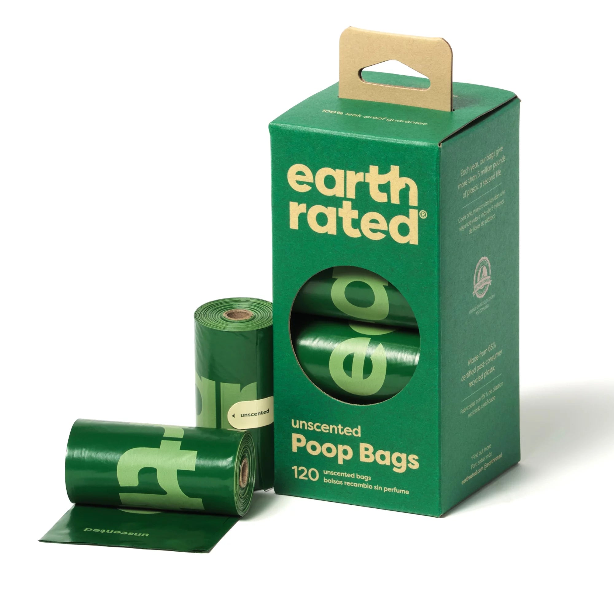 Unscented Poop Bags on 8 Refill Rolls, 120 Count