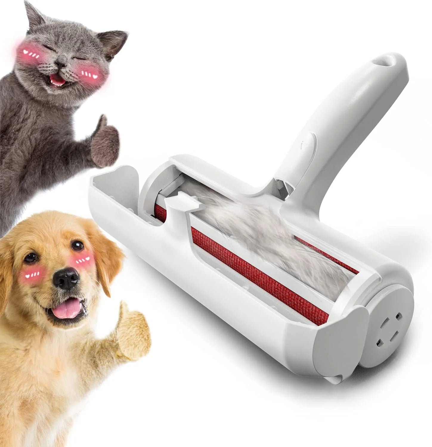 Pet Hair Remover and Reusable Lint Roller - Cat and Dog Hair Remover for Furniture, Couch, Carpet, Clothing and Bedding - Portable, Multi-Surface Fur Removal Tool